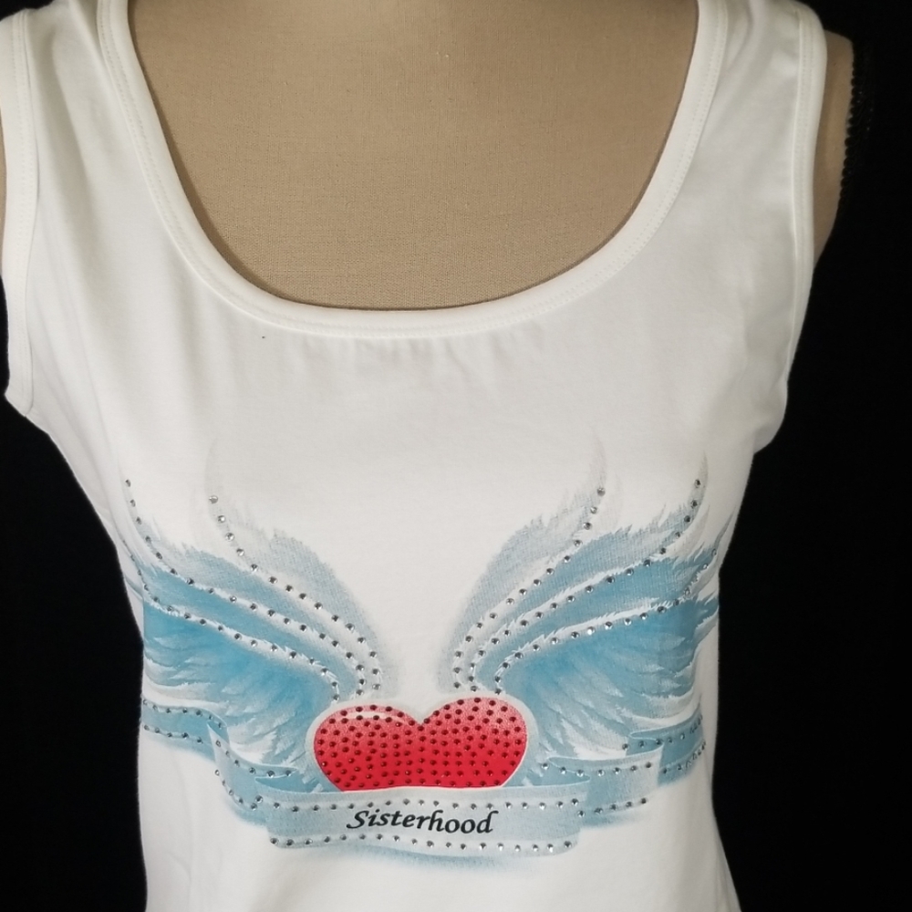 Sisterhood of Bitches White Printed Top. - Picture 2 of 7